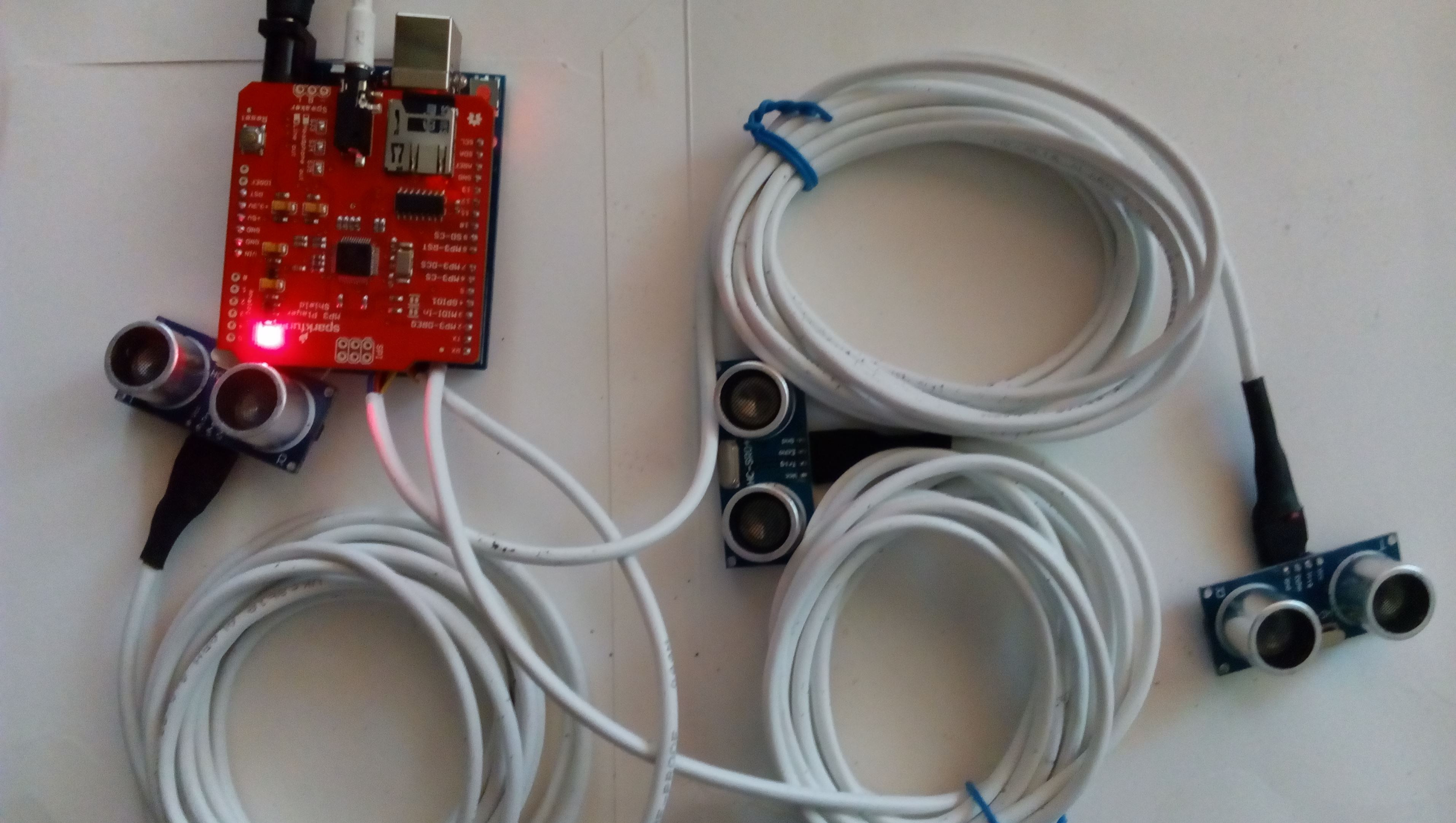 All components of alarm system without box