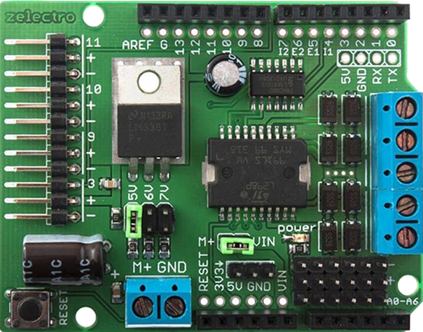 Motor shield based on L298P compatible with Arduino UNO